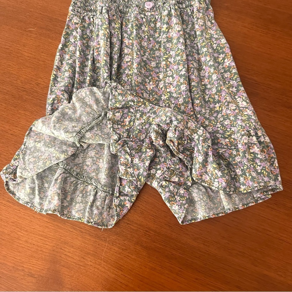 art class Kids Floral Set - Green Romper and Cream Dress Size 7/8 - Picture 5 of 11